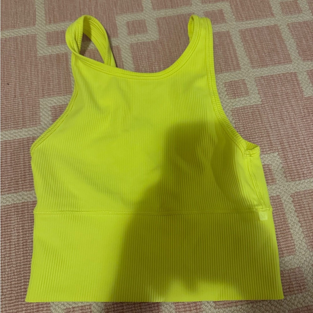 Lululemon neon yellow power pivot tank top